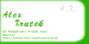 alex krutek business card